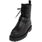 Hermes Land Notch Driver Sole Shoes Short Boots Leather Black