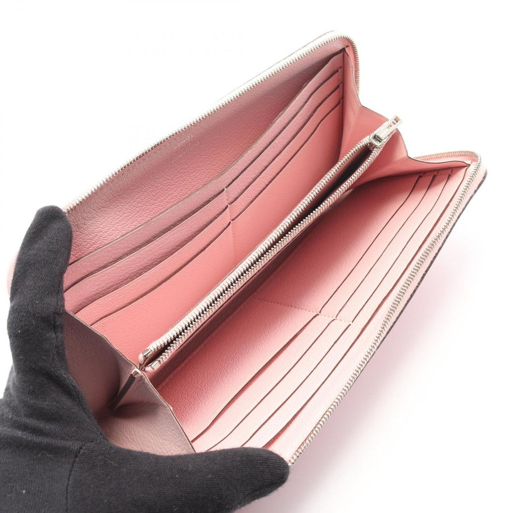 Hermes Round Long Wallet Azap Rose Sakura Leather — view 3