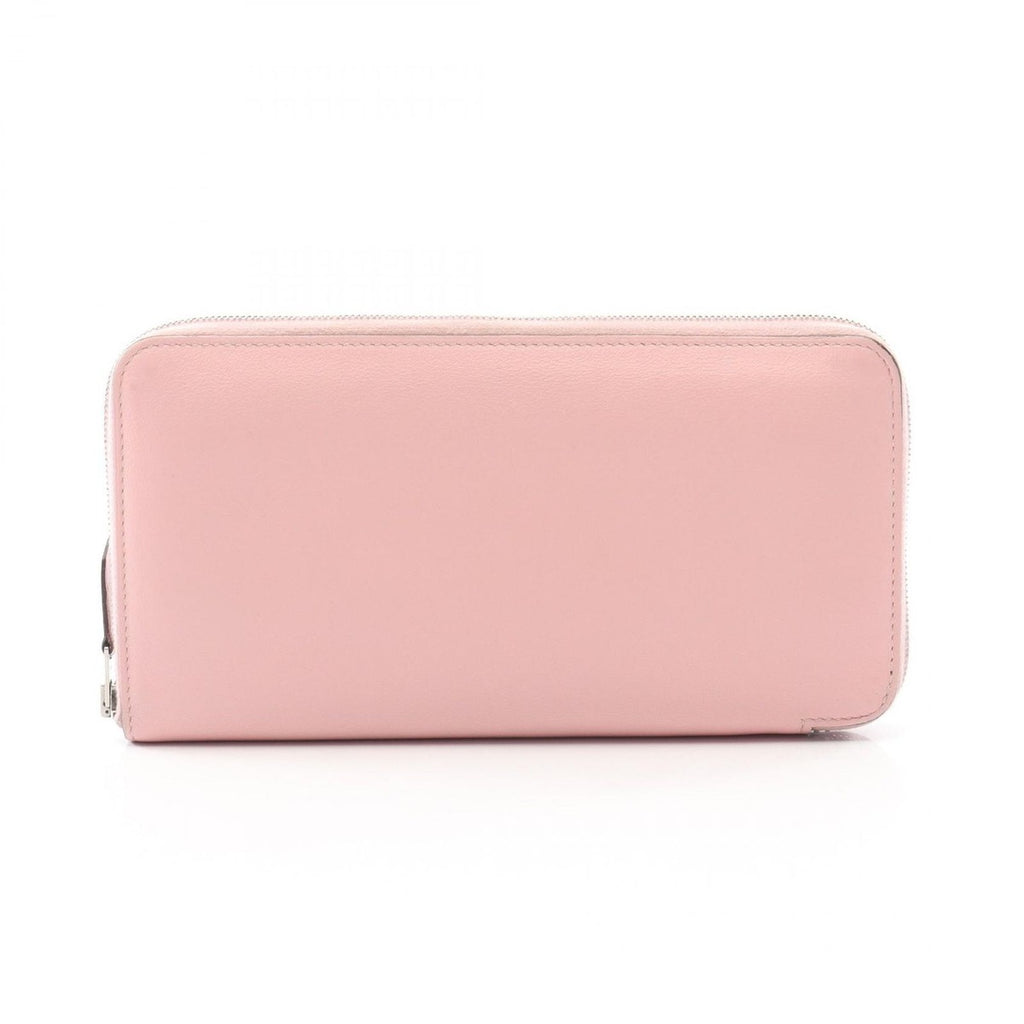 Hermes Round Long Wallet Azap Rose Sakura Leather