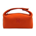 Hermes Brid-a-brac PM Pouch Canvas Orange Handbag Silver