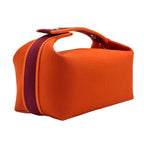 Hermes Brid-a-brac PM Pouch Canvas Orange Handbag Silver — view 2