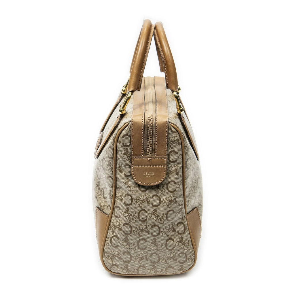 Celine Vintage Boston Beige Light Brown C Macadam Canvas Shoulder Bag Beige. — view 3