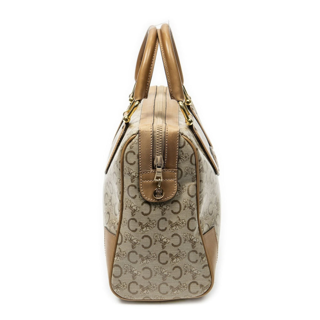 Celine Vintage Boston Beige Light Brown C Macadam Canvas Shoulder Bag Beige. — view 4