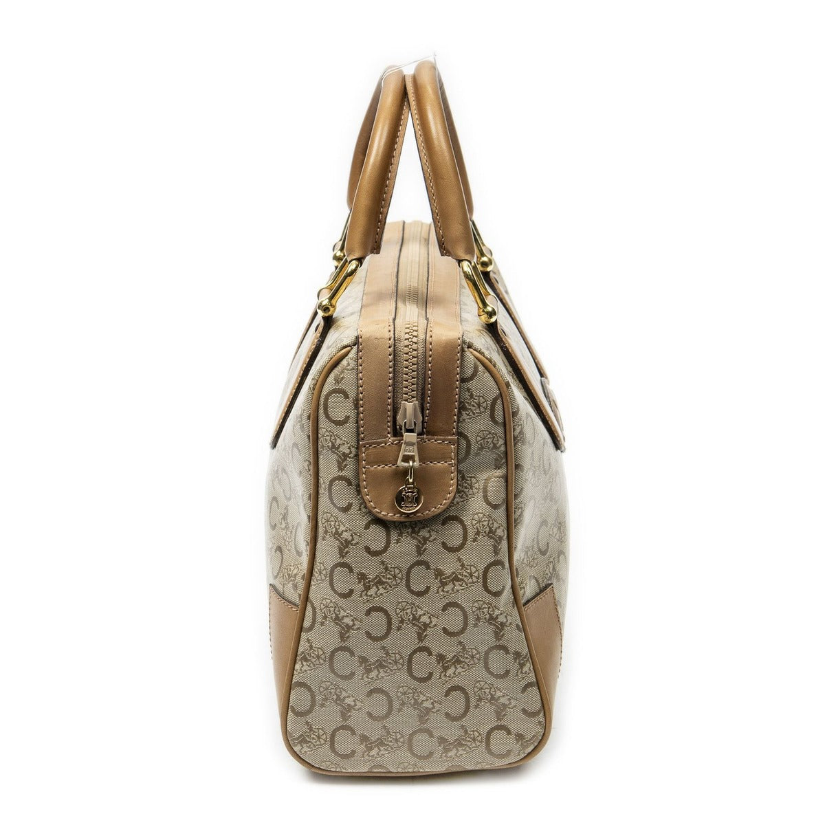 Celine Vintage Boston Beige Light Brown C Macadam Canvas Shoulder Bag Beige. — view 4