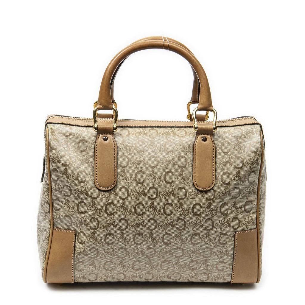 Celine Vintage Boston Beige Light Brown C Macadam Canvas Shoulder Bag Beige. — view 5