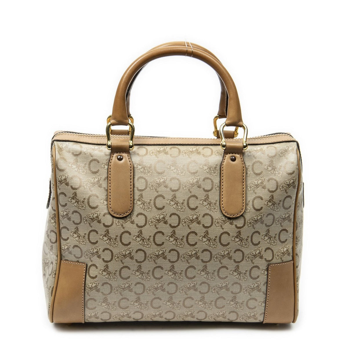 Celine Vintage Boston Beige Light Brown C Macadam Canvas Shoulder Bag Beige. — view 5