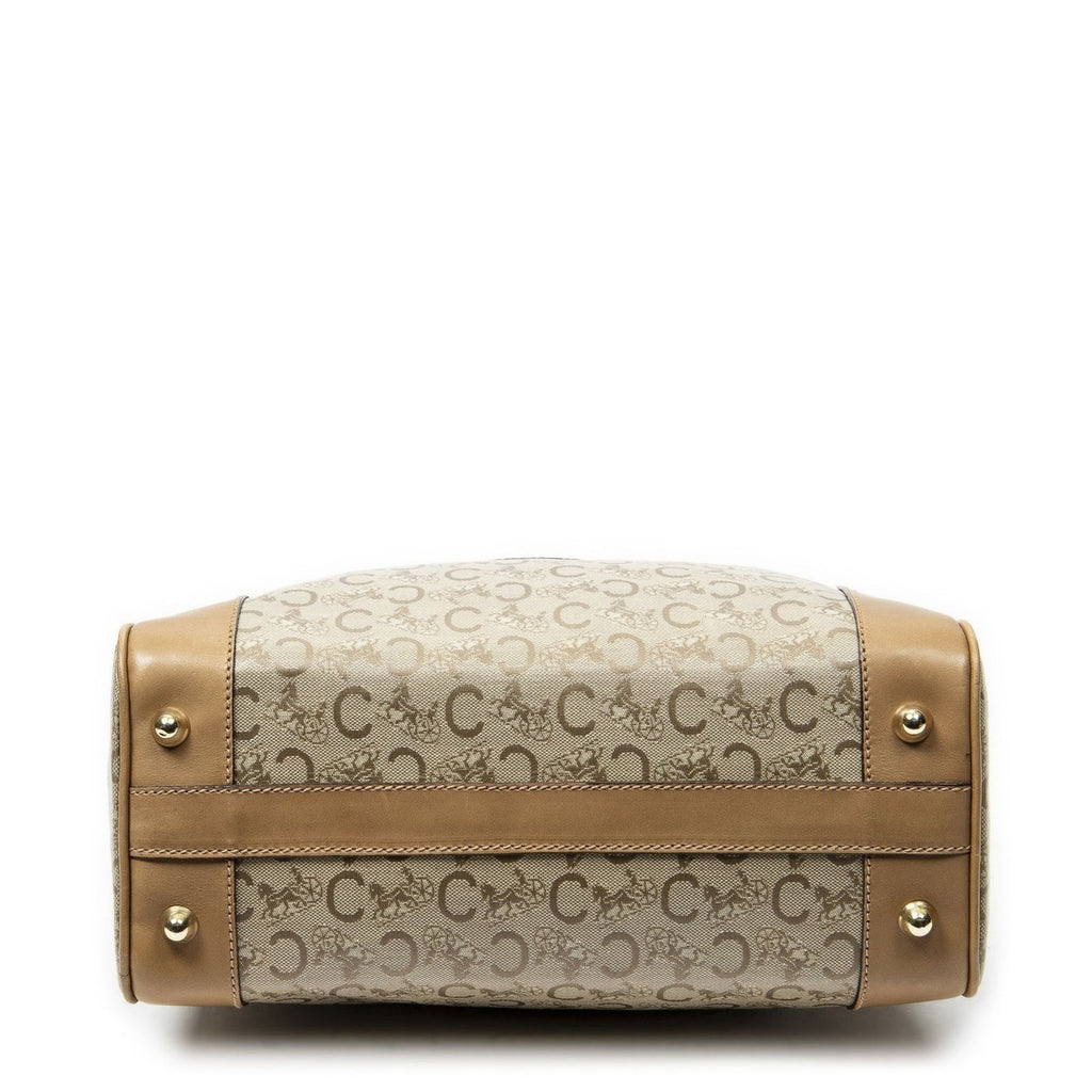 Celine Vintage Boston Beige Light Brown C Macadam Canvas Shoulder Bag Beige. — view 6