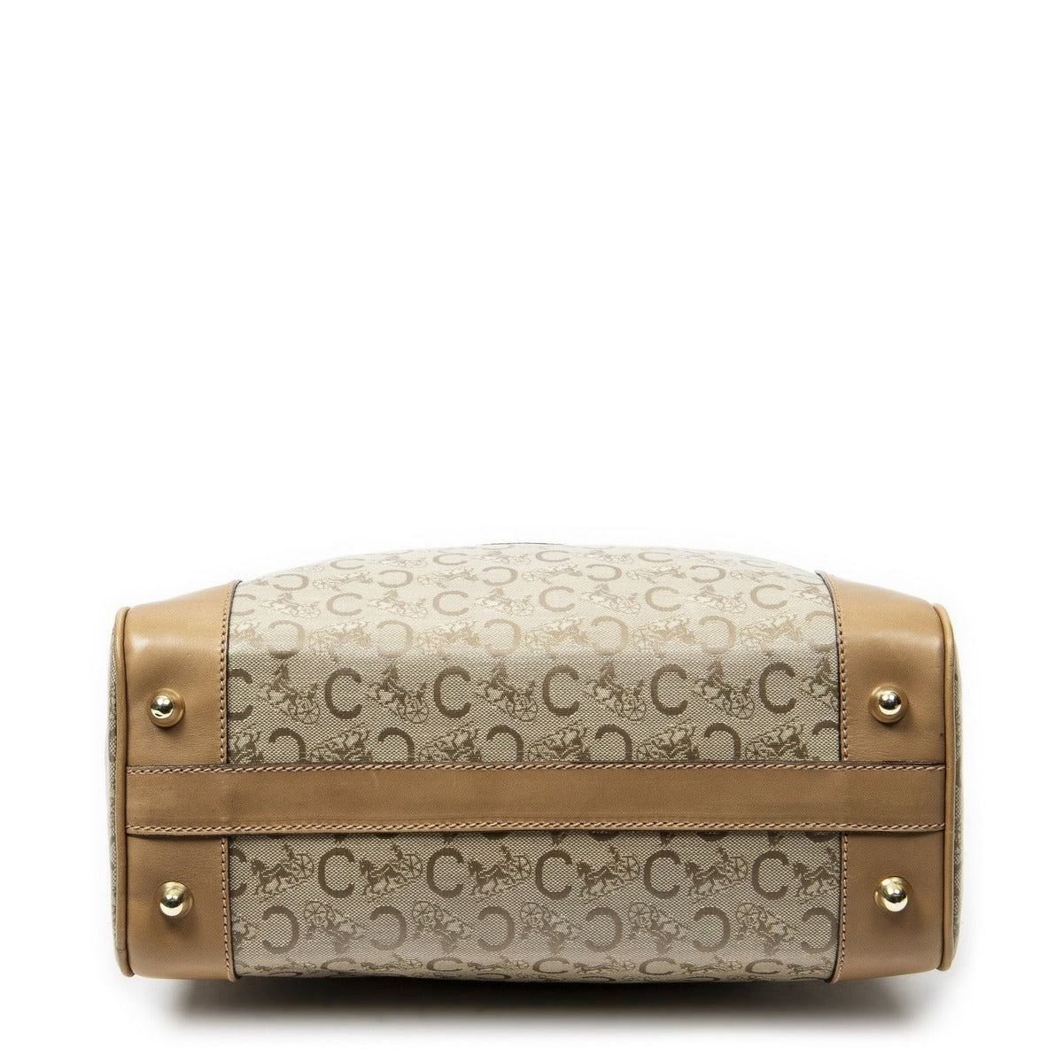 Celine Vintage Boston Beige Light Brown C Macadam Canvas Shoulder Bag Beige. — view 6