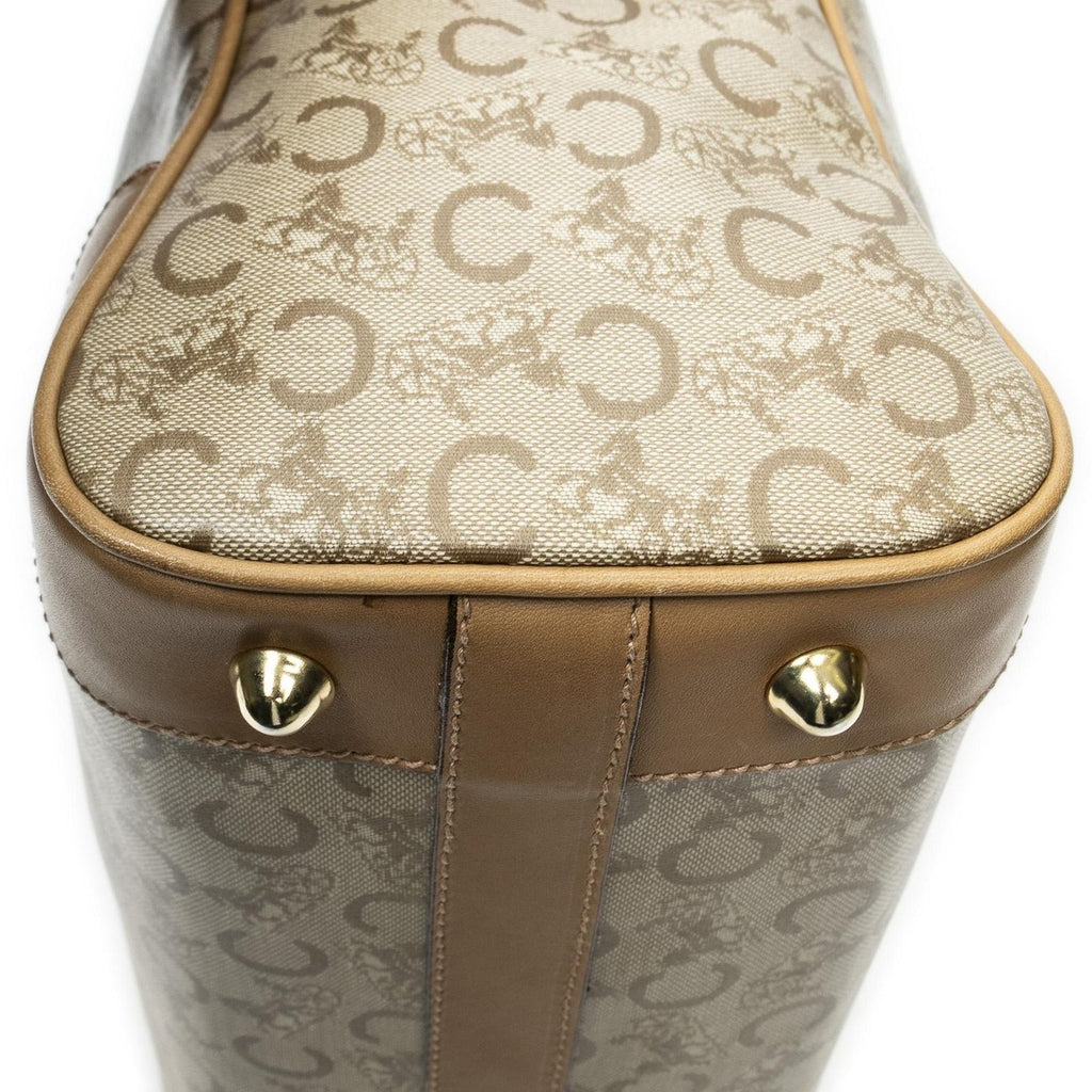 Celine Vintage Boston Beige Light Brown C Macadam Canvas Shoulder Bag Beige. — view 8