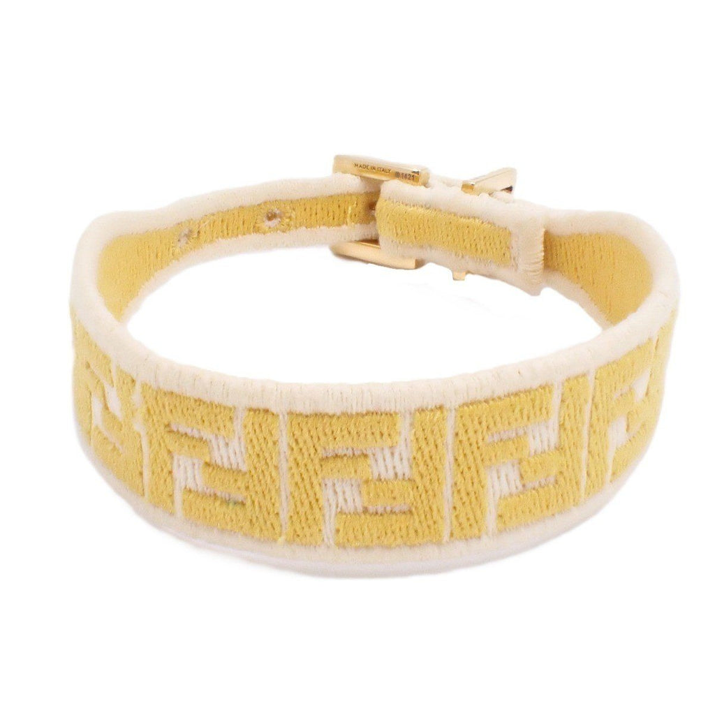Fendi FF Logo Misanga Bracelet Yellow Size