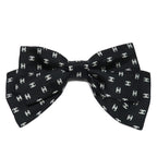 Chanel Barrette Aaa821 25 P Coco Mark Ribbon Black Silk Hair Accessory