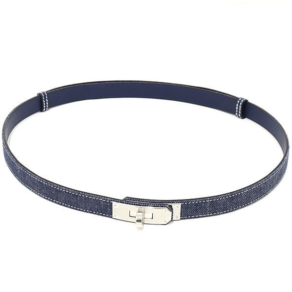 Hermes Belt Kelly Jean 18 PM Epson Denim Blue Series Silver Hardware — view 2