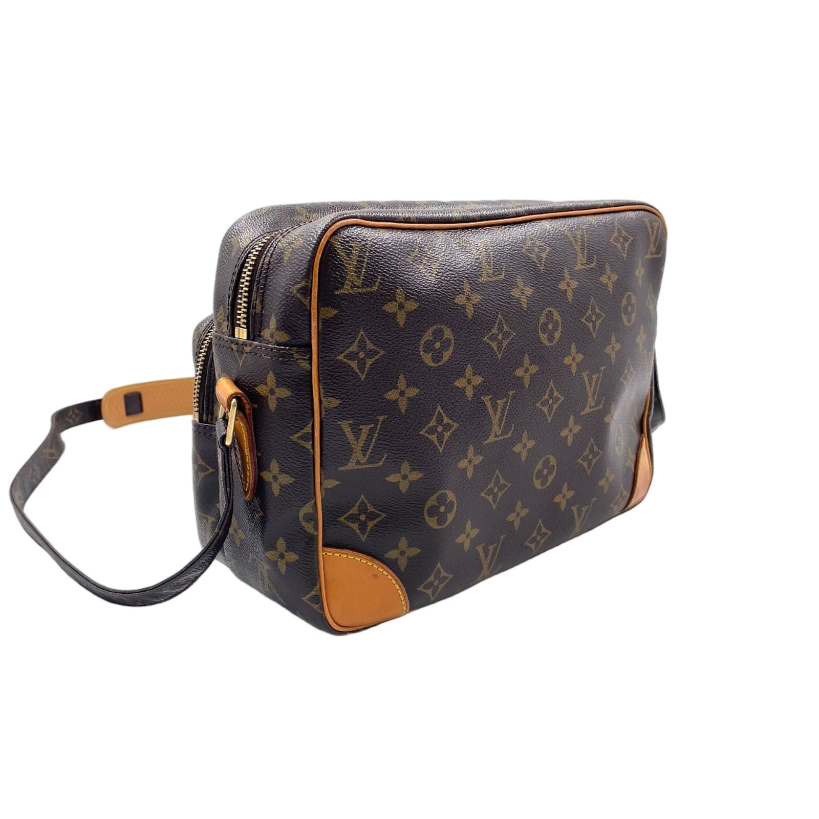 Louis Vuitton Monogram Leather Brown Light Shoulder Bag Gold — view 2