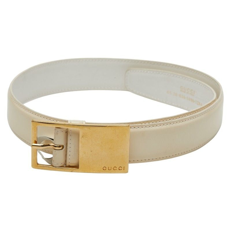 Gucci Belt Size 65 26 036 1406 1284 White Leather — view 2