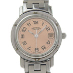 Hermes Clipper Stainless Steel Quartz Analog Display Brown Dial Watch
