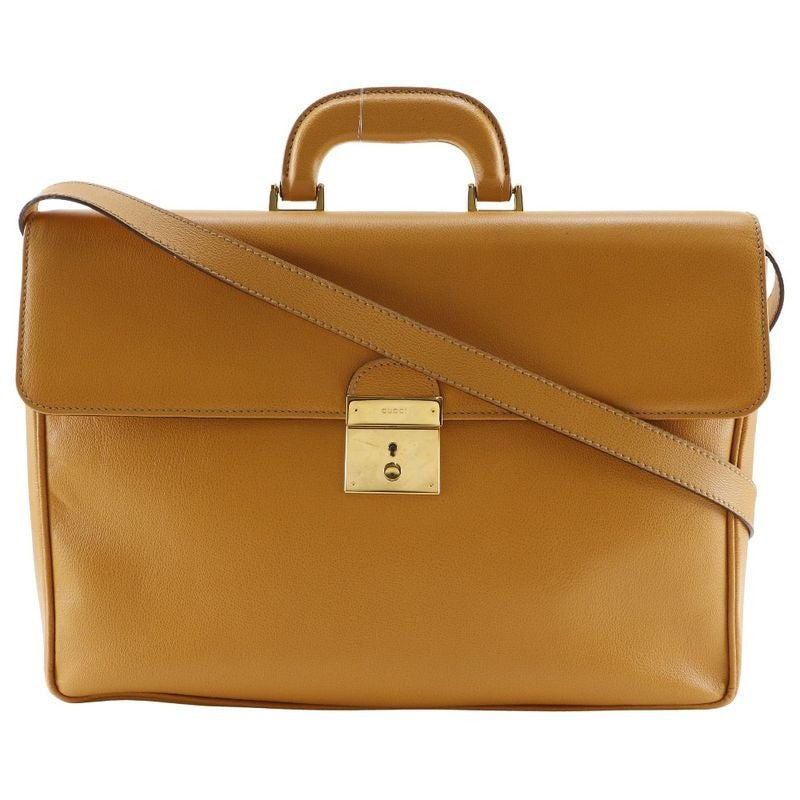 Gucci Vintage Calf Yellow Business Bag