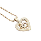 Dior Necklace CD Logo Heart Motif Gold Plated Rhinestone — view 2
