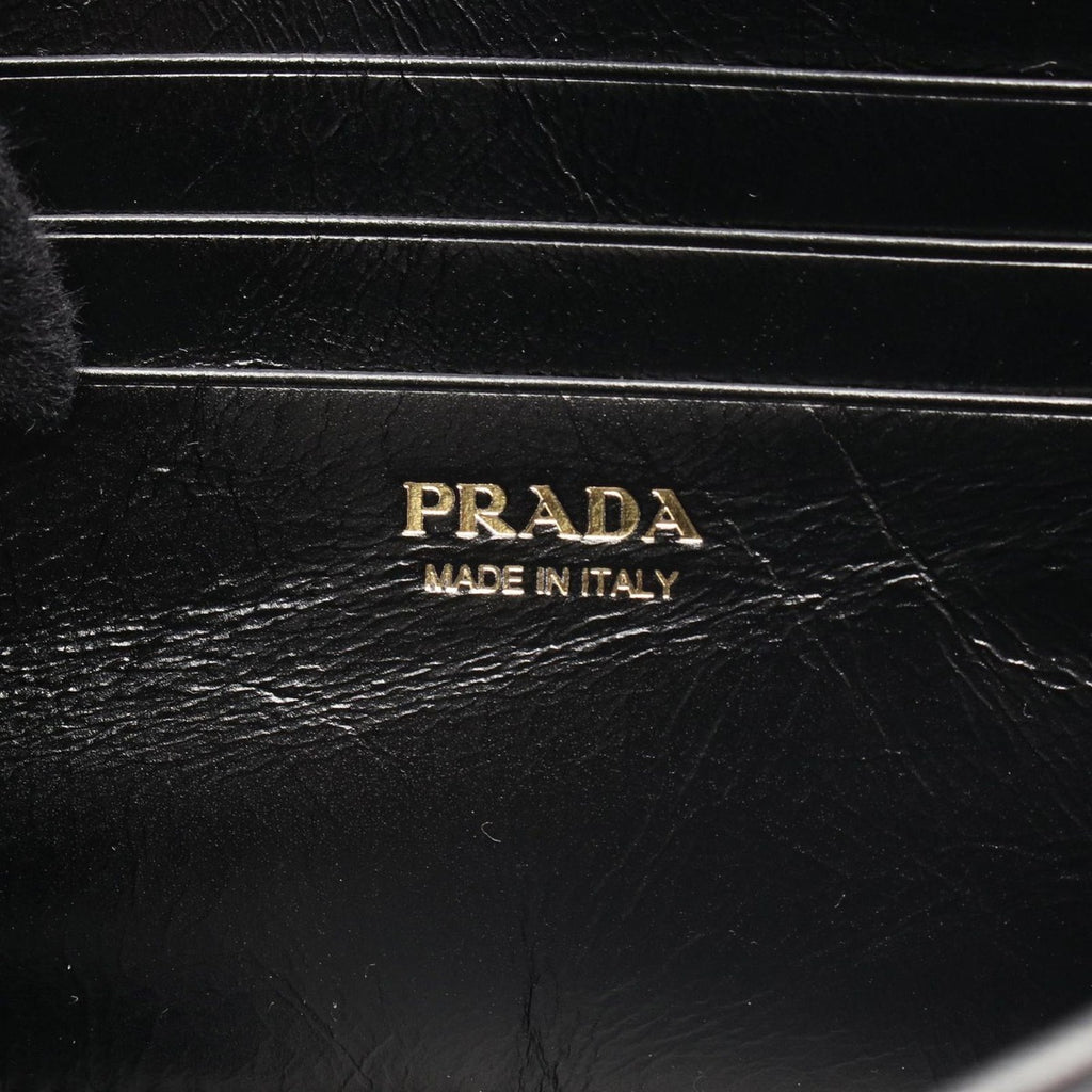 Prada Shoulder Bag Black Leather Strap Wallet — view 4