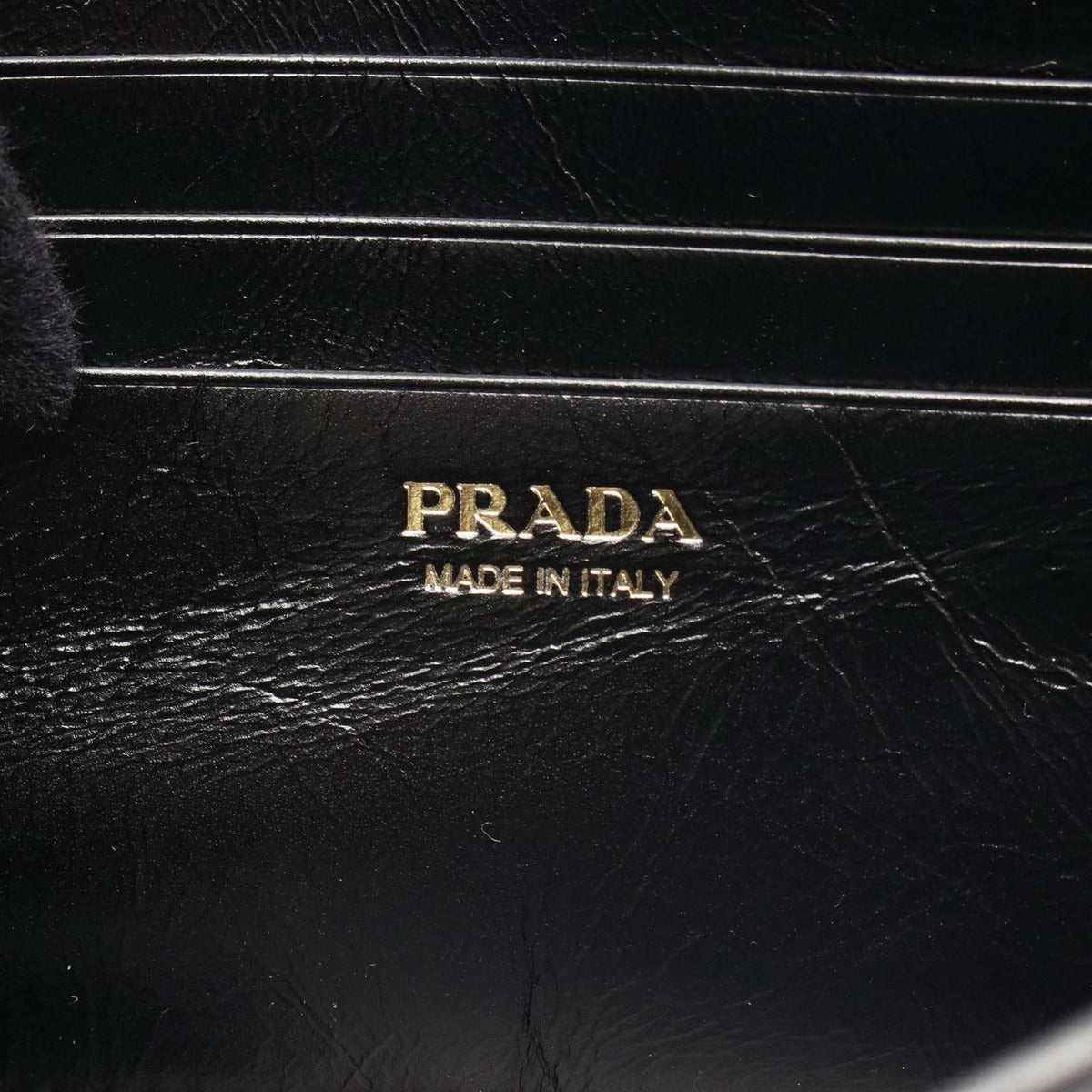 Prada Shoulder Bag Black Leather Strap Wallet — view 4