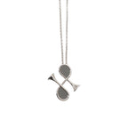 Hermes Col Necklace Grimeia Silver Swift Horn Motif