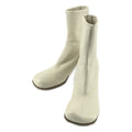Bottega Veneta Leather Block Ankle Boots 37 Ivory
