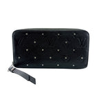 Louis Vuitton Studded Zippy Wallet Platine Monogram Empreinte Leather Black