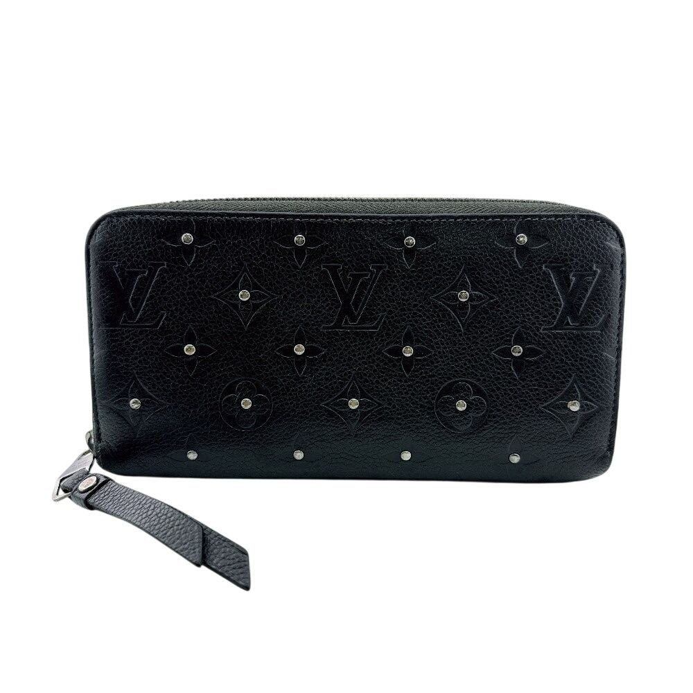 Louis Vuitton Studded Zippy Wallet Platine Monogram Empreinte Leather Black