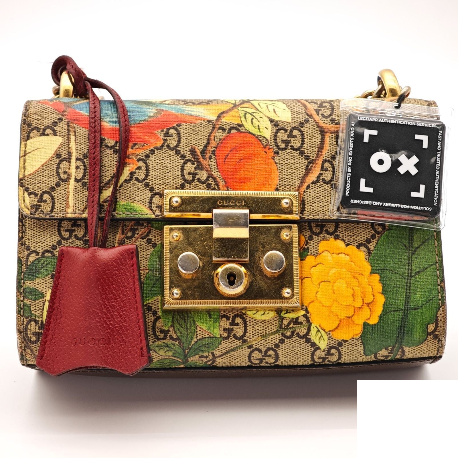 Gucci Tian Padlock Small Shoulder Bag 2-Way Clutch Colorful Beige Strap Key — view 2
