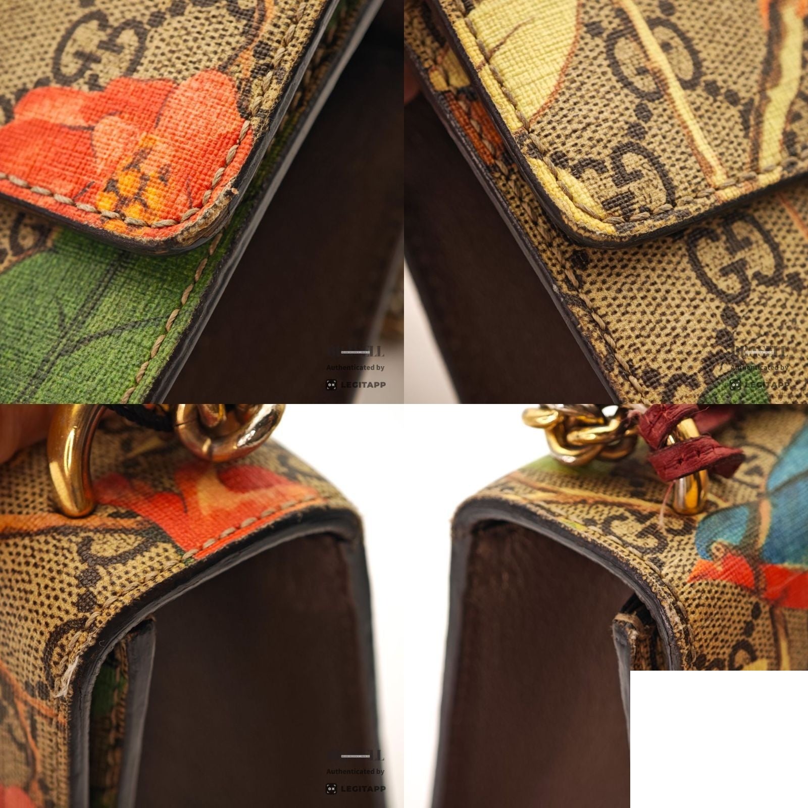 Gucci Tian Padlock Small Shoulder Bag 2-Way Clutch Colorful Beige Strap Key — view 8