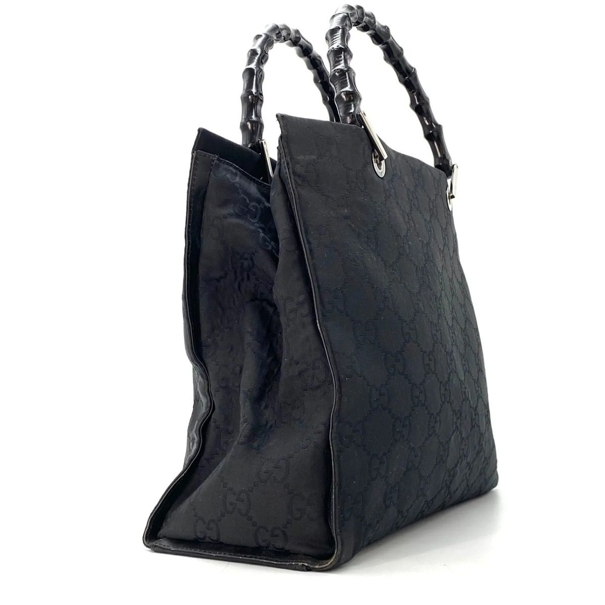Gucci Shoulder Bag Bamboo GG Black Tote Business Formal — view 2