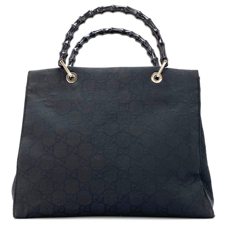 Gucci Shoulder Bag Bamboo GG Black Tote Business Formal