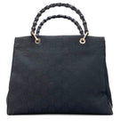 Gucci Shoulder Bag Bamboo GG Black Tote Business Formal