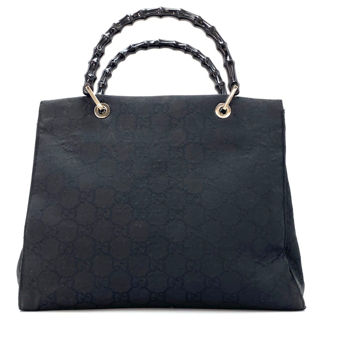 Gucci Shoulder Bag Bamboo GG Black Tote Business Formal