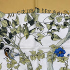 Hermes Carre 90 Scarf AU Coeur Des Bois in the Forest 100% Silk Yellow — view 7