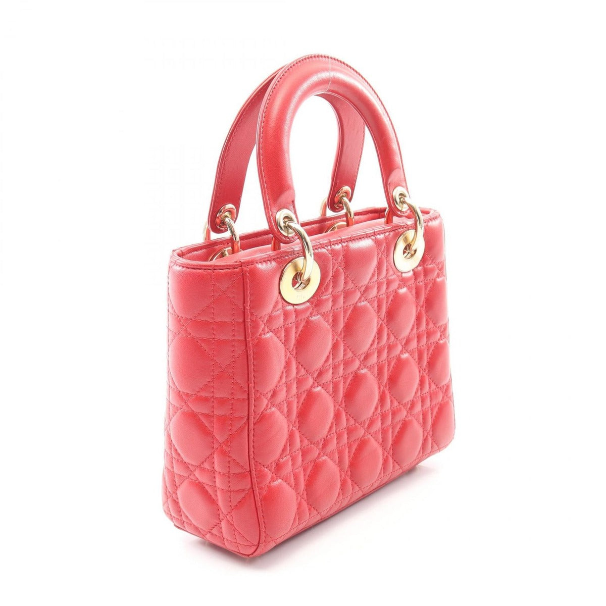 Dior Handbag Lady Dior MY Abcdior Small Cannage 2-Way Red Leather My Tote — view 2