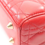 Dior Handbag Lady Dior MY Abcdior Small Cannage 2-Way Red Leather My Tote — view 6