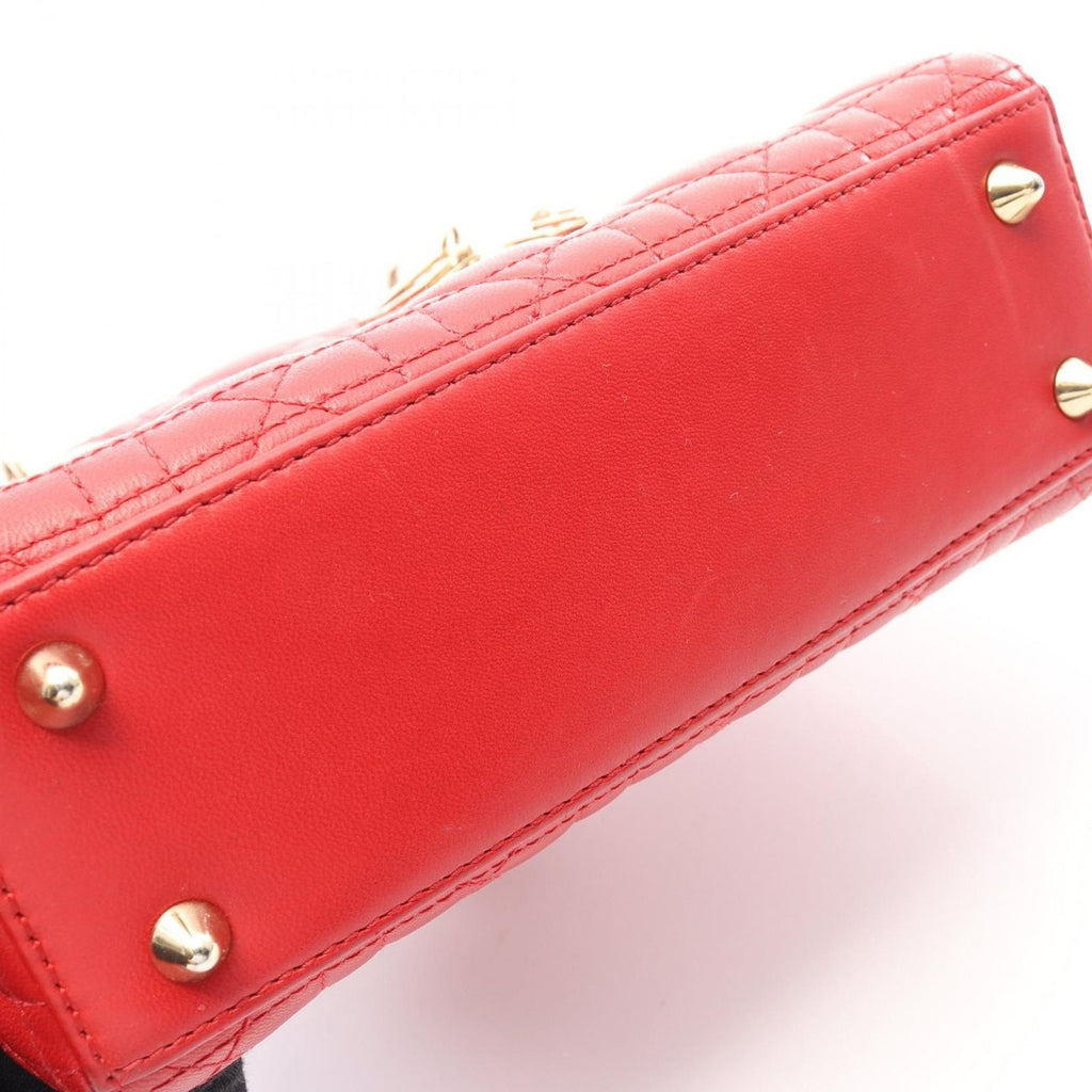 Dior Handbag Lady Dior MY Abcdior Small Cannage 2-Way Red Leather My Tote — view 7