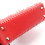Dior Handbag Lady Dior MY Abcdior Small Cannage 2-Way Red Leather My Tote — view 7