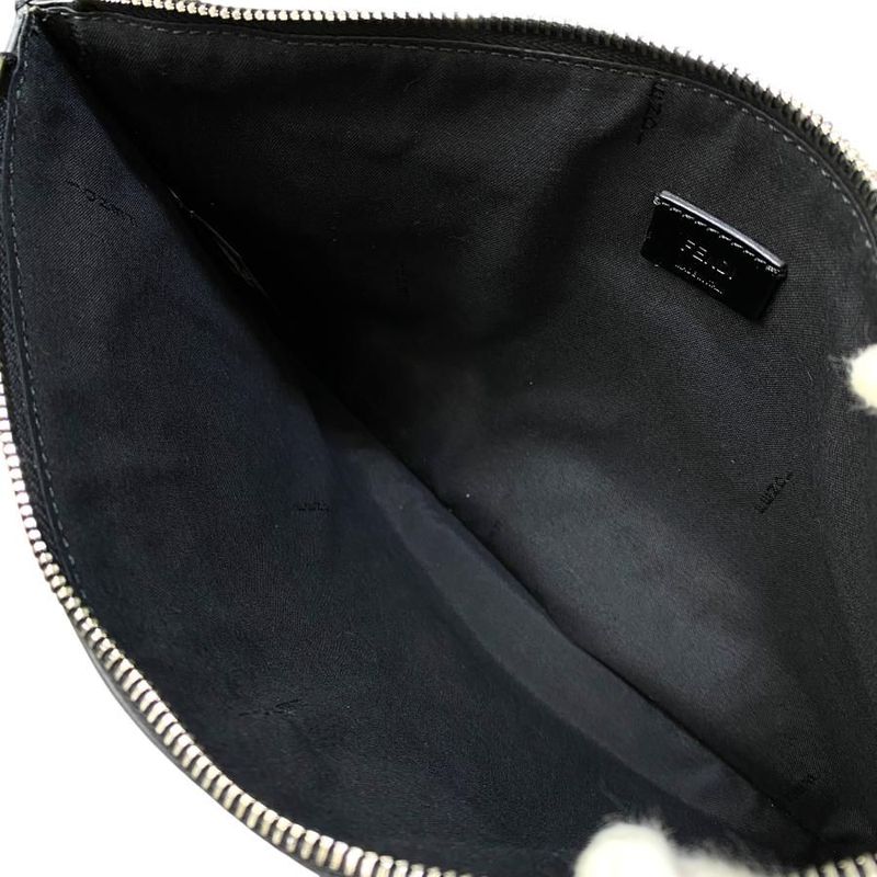Fendi 7 N0078 Love Second Bag Clutch Pochette Leather Black Multicolor — view 6
