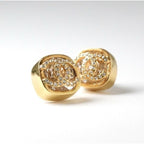 Chanel Earrings Gold Coco Mark Square