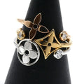 Louis Vuitton 18k Yellow Gold PG WG Bag Monogram Idylle Three Ring Diamond