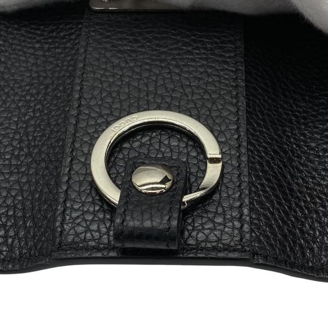 Gucci Double G 6-Ring Key Case Ring Leather Black — view 5