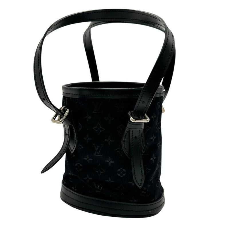 Louis Vuitton Monogram Satin Little Bucket Handbag Noir