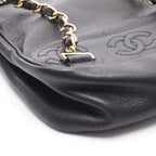 Chanel Backpack Triple CC Logo Black Leather Calf Coco — view 8