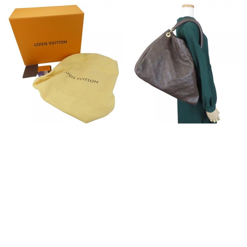 Louis Vuitton Shoulder Bag Artsy MM Monogram Empreinte Dark Brown — view 9