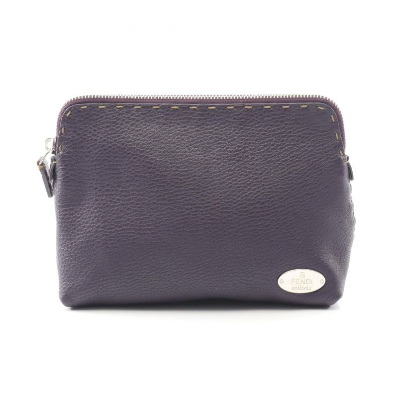Fendi Pouch Selleria 8 N0037 Purple Leather — view 2