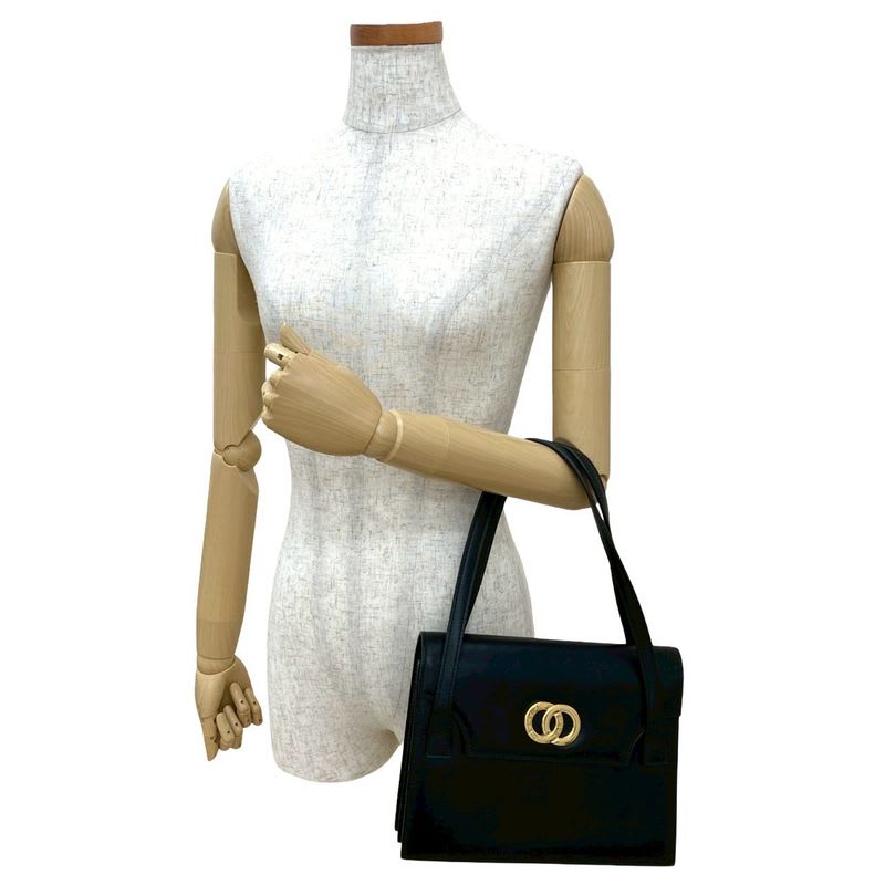Celine Vintage Circle Logo Hardware Calf Leather Handbag Mini