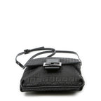 Fendi Small Flap Crossbody Black Zucchino Canvas — view 6
