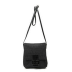 Fendi Small Flap Crossbody Black Zucchino Canvas