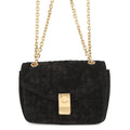Celine Chain Shoulder Bag C Am Suede Black